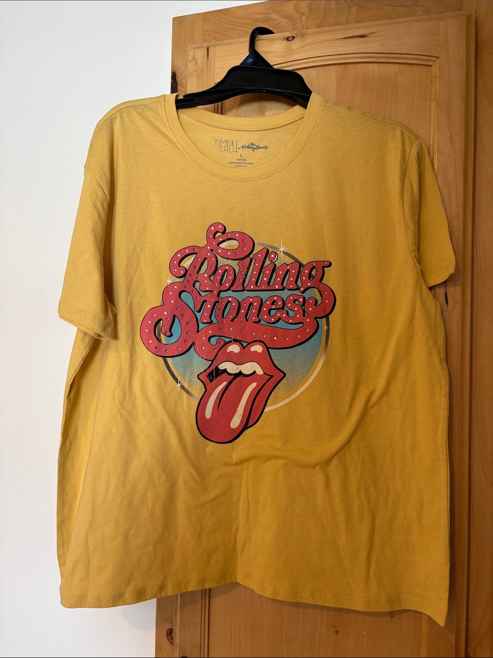 Rolling Stones Graphic Tee in Mustard Yellow